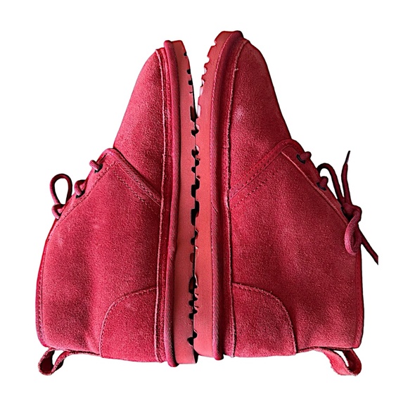 UGG Neumel Red Suede Boots Shoes Size 9US Lace-Up Round Toe Winter - Picture 5 of 11